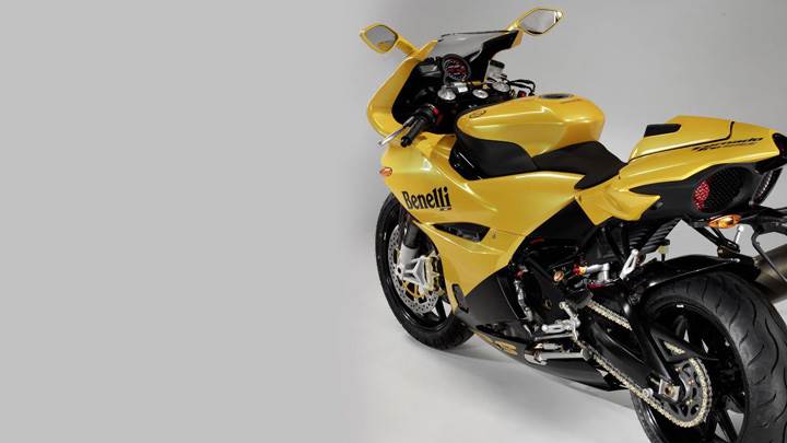 Benelli Tornado Tre 903 Side Back Pose In Yellow